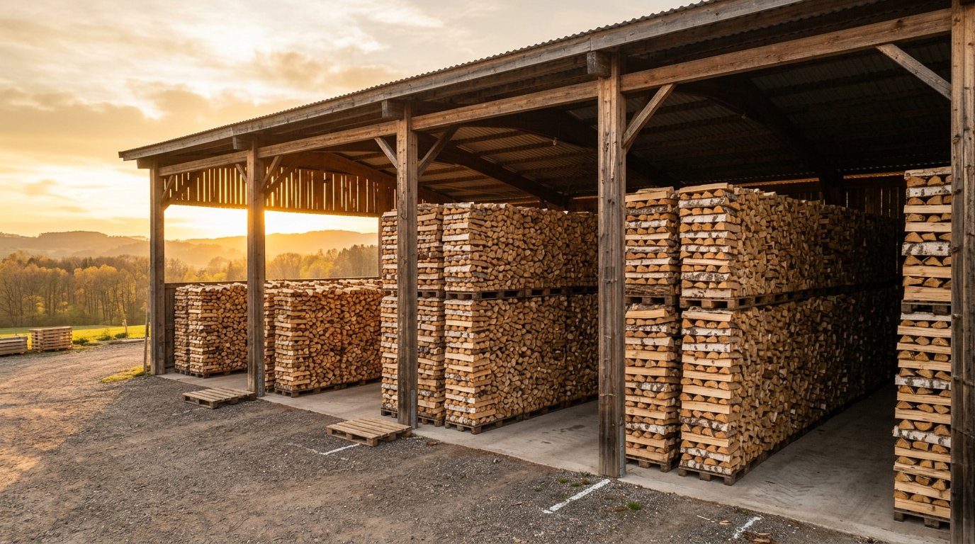 Склад колотых дров в Клин